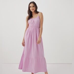 Pact Sz XL Pink Double Gauze Cami Feminine Maxi Dress